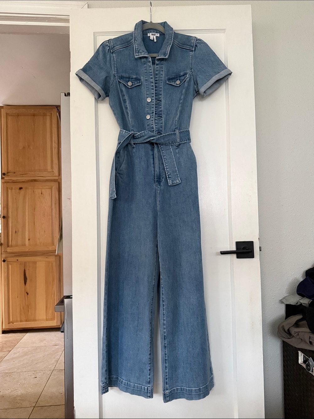 Anessa denim jumpsuit by Paige NWOT
Anthropologie